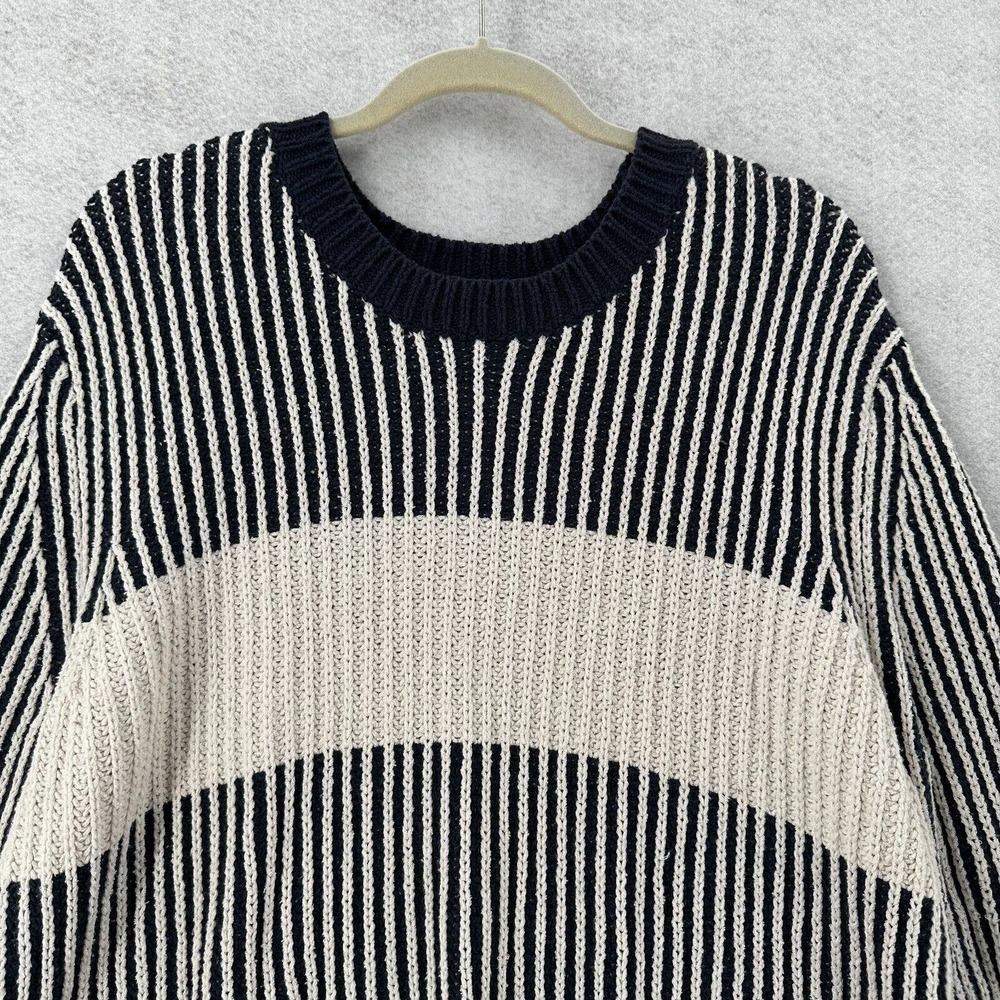 One x One Teaspoon Tunic Sweater Womens LARGE Blue Ivory Oversized‎ Striped - Picture 3 of 15